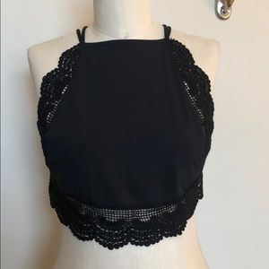 Kimchi blue crochet open back crop